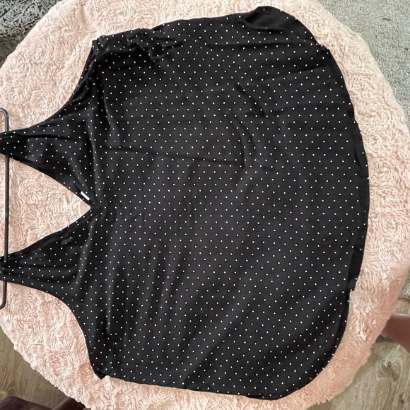 Ladies 1x black with white polka dot, tank top - Picture 2 of 2